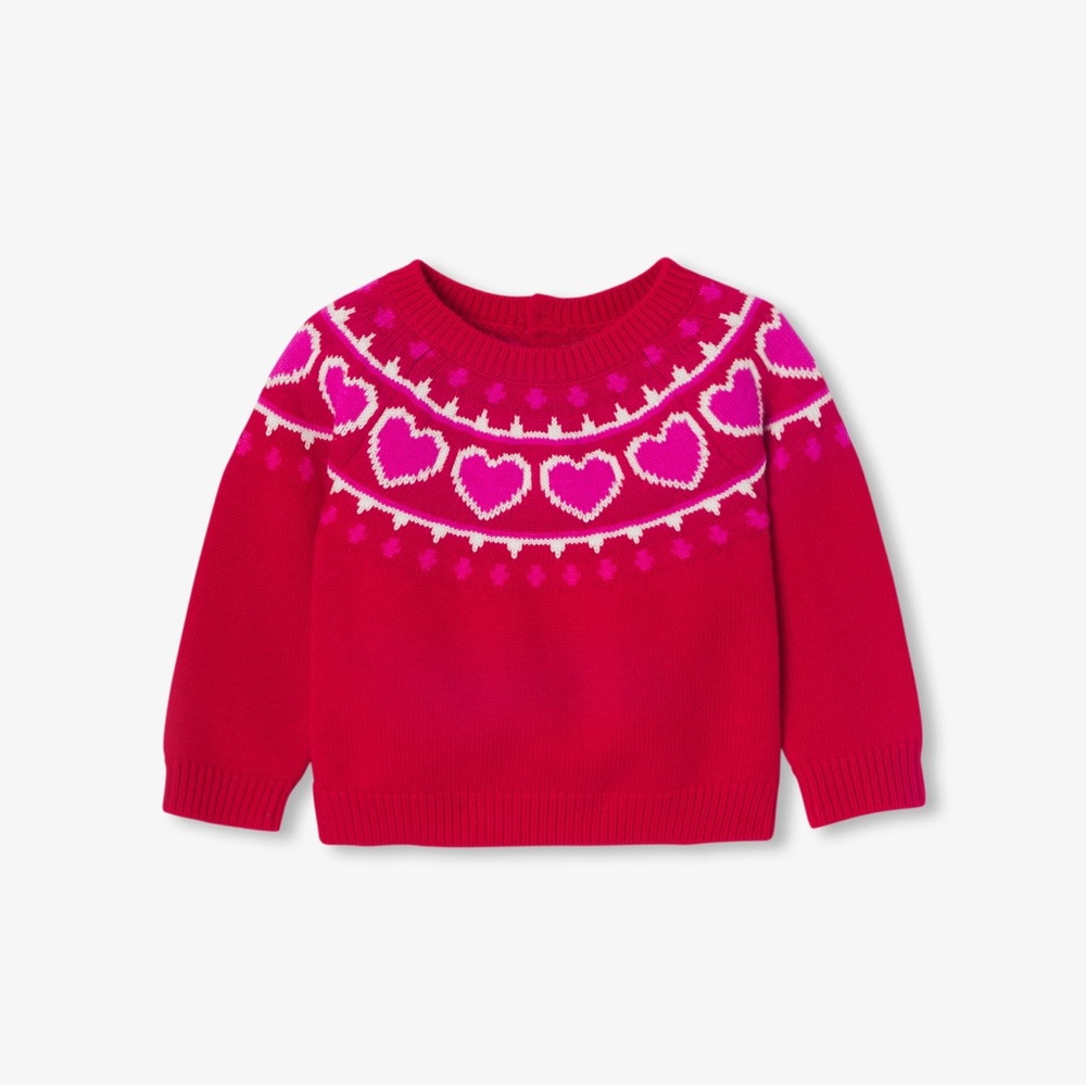 Jacadi Pink Heart Sweater